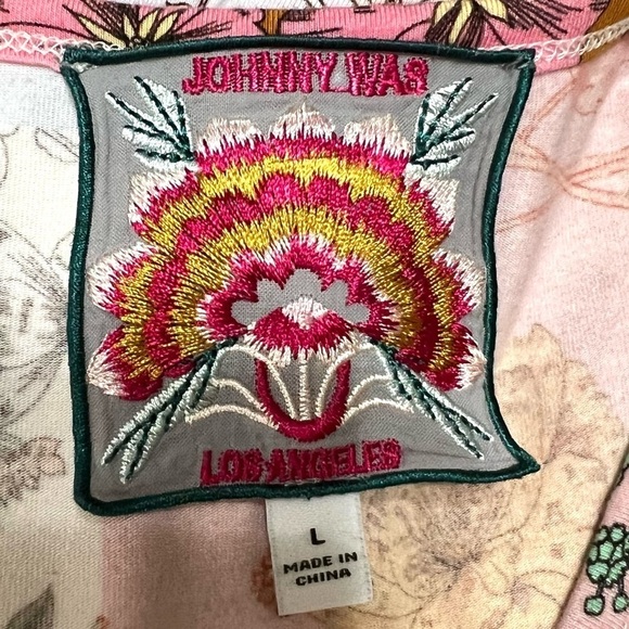 Johnny Was Cosmo Easy Fit Tea Length Patchwork Bamboo Midi Dress Women Large - Picture 16 of 16